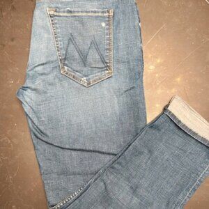 MOTHER Blue Ankle Cropped Jeans